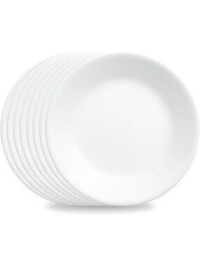 Lightweight Chip-Resistant 8-Piece Salad Plates Set, Round 6.75" Appetizer